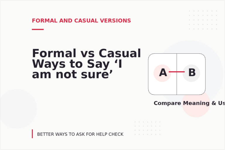 Formal vs Casual Ways to Say ‘I am not sure’